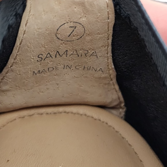 Yosi Samra Foldable Ballet Flats sz 7 Women Navy Blue Leather Elastic Comfort - Picture 11 of 12